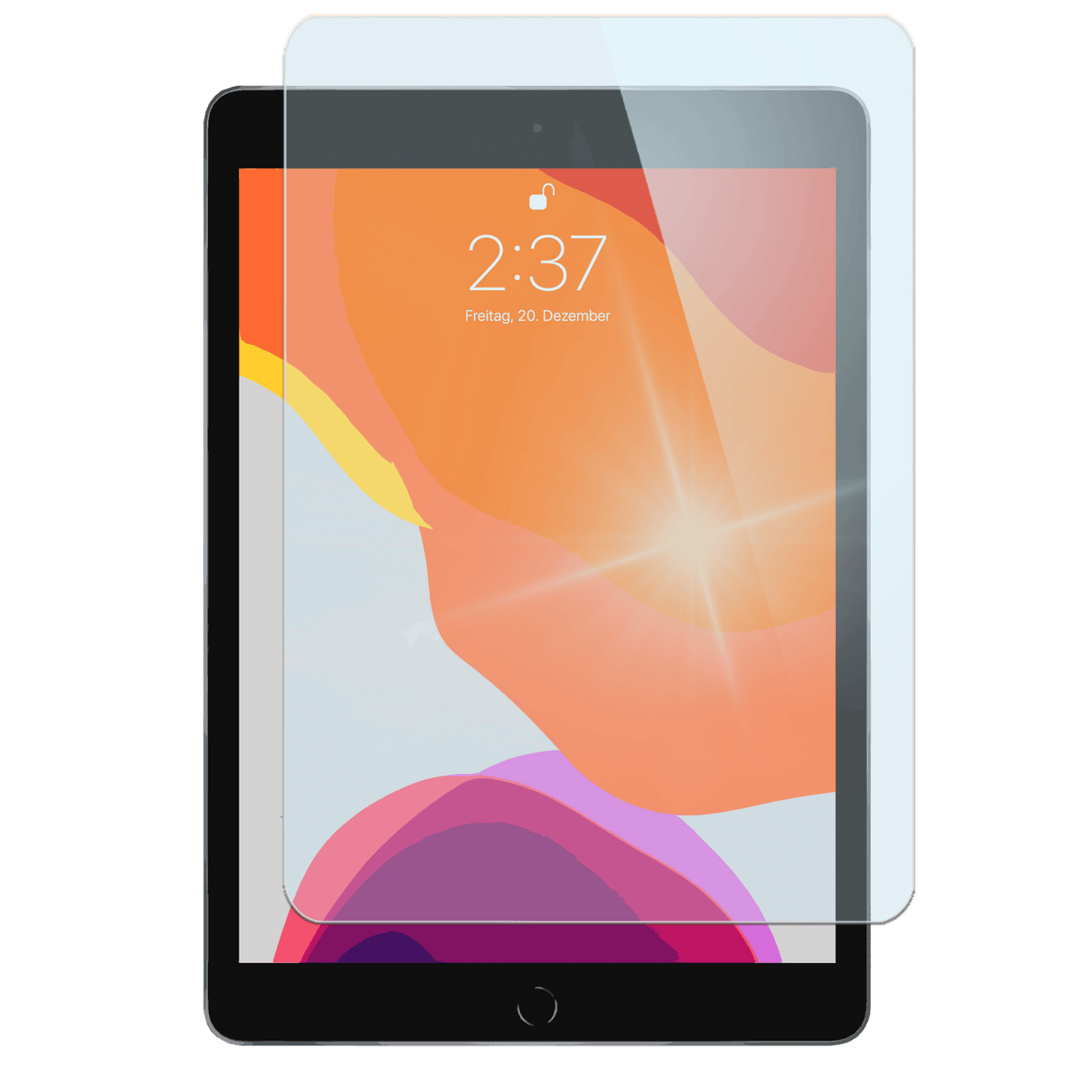 iPad der sechsten Generation mit Schutzfolie