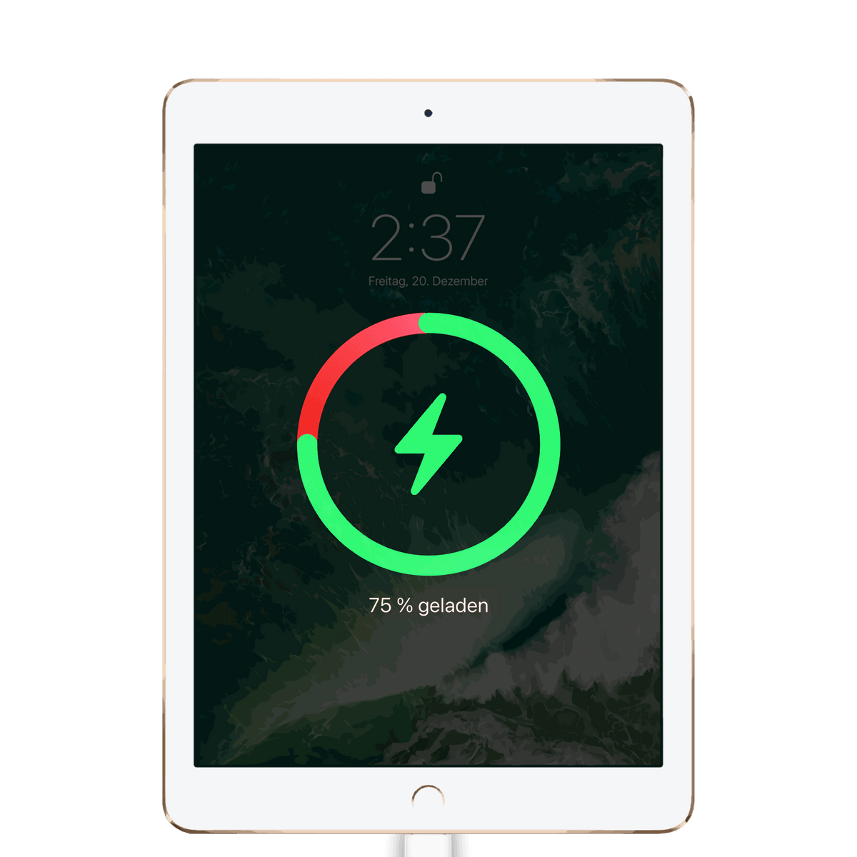 Apple iPad Pro der ersten Generation mit gerade im Ladevorgang